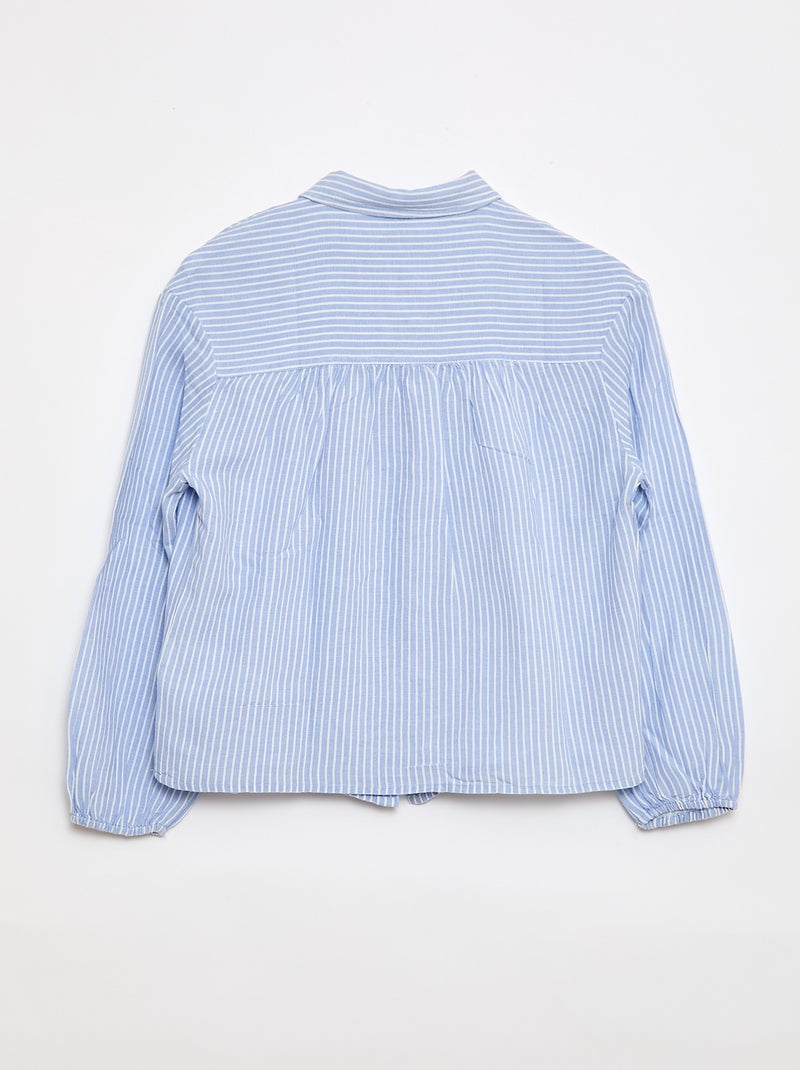 Recht overhemd met strepen - So Easy Blauw - Kiabi