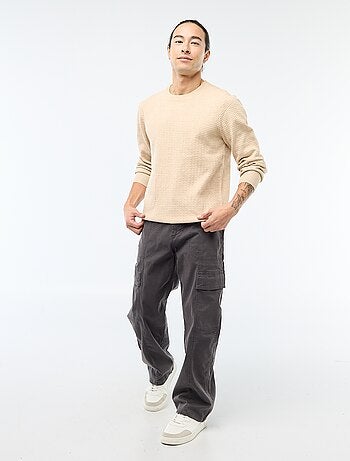 Recht / regular-fit effen broek met zakken