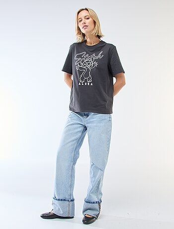 Recht T-shirt met 'Stitch'-print