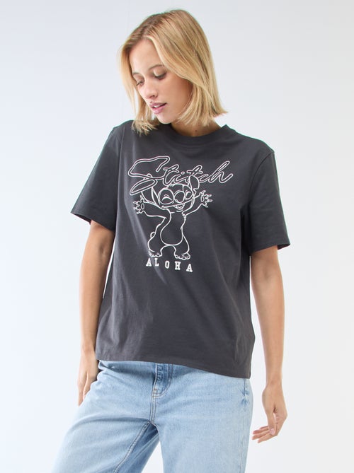Recht T-shirt met 'Stitch'-print - Kiabi