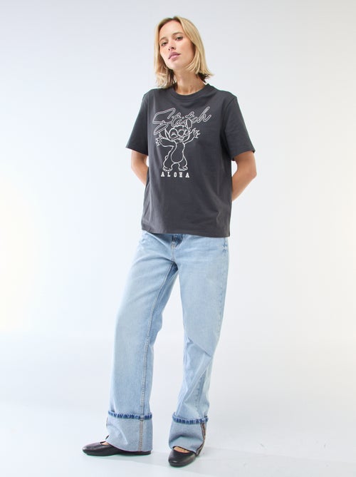 Recht T-shirt met 'Stitch'-print - Kiabi