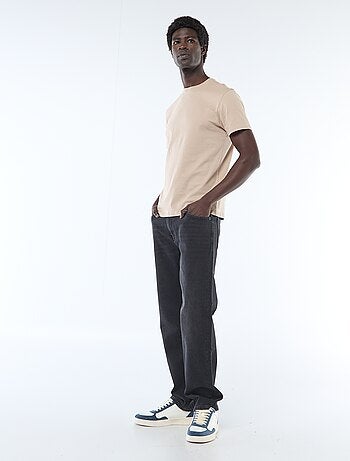 Recht T-shirt van effen jersey