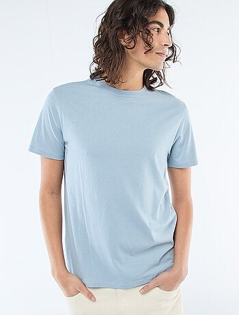 Recht T-shirt van effen jersey