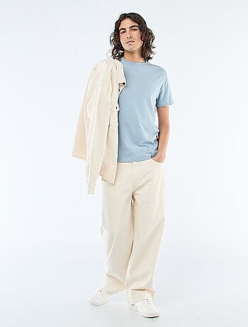 Recht T-shirt van effen jersey