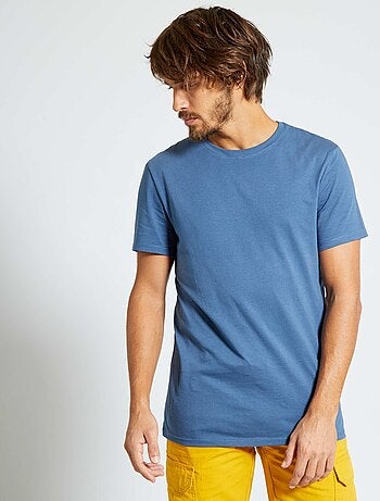 Recht T-shirt van effen jersey