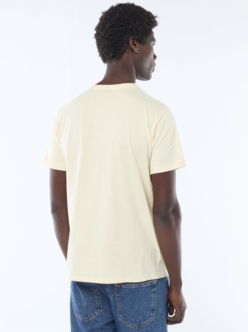 Recht T-shirt van effen jersey Geel - Kiabi