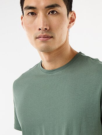 Recht T-shirt van effen jersey