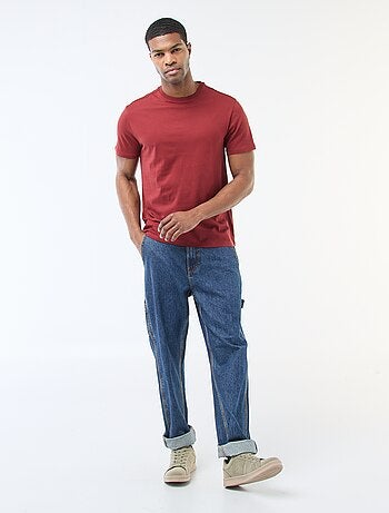 Recht T-shirt van effen jersey