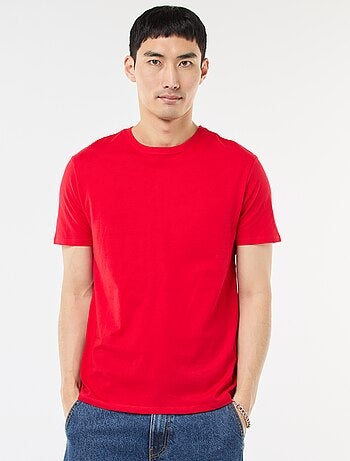 Recht T-shirt van effen jersey