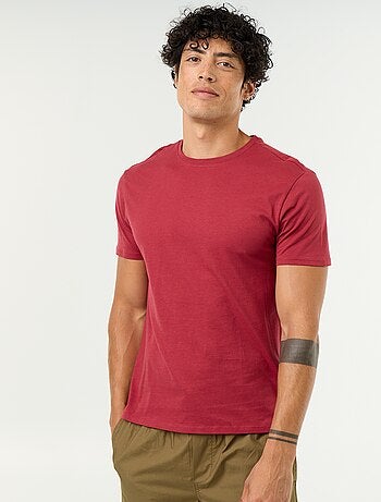 Recht T-shirt van effen jersey