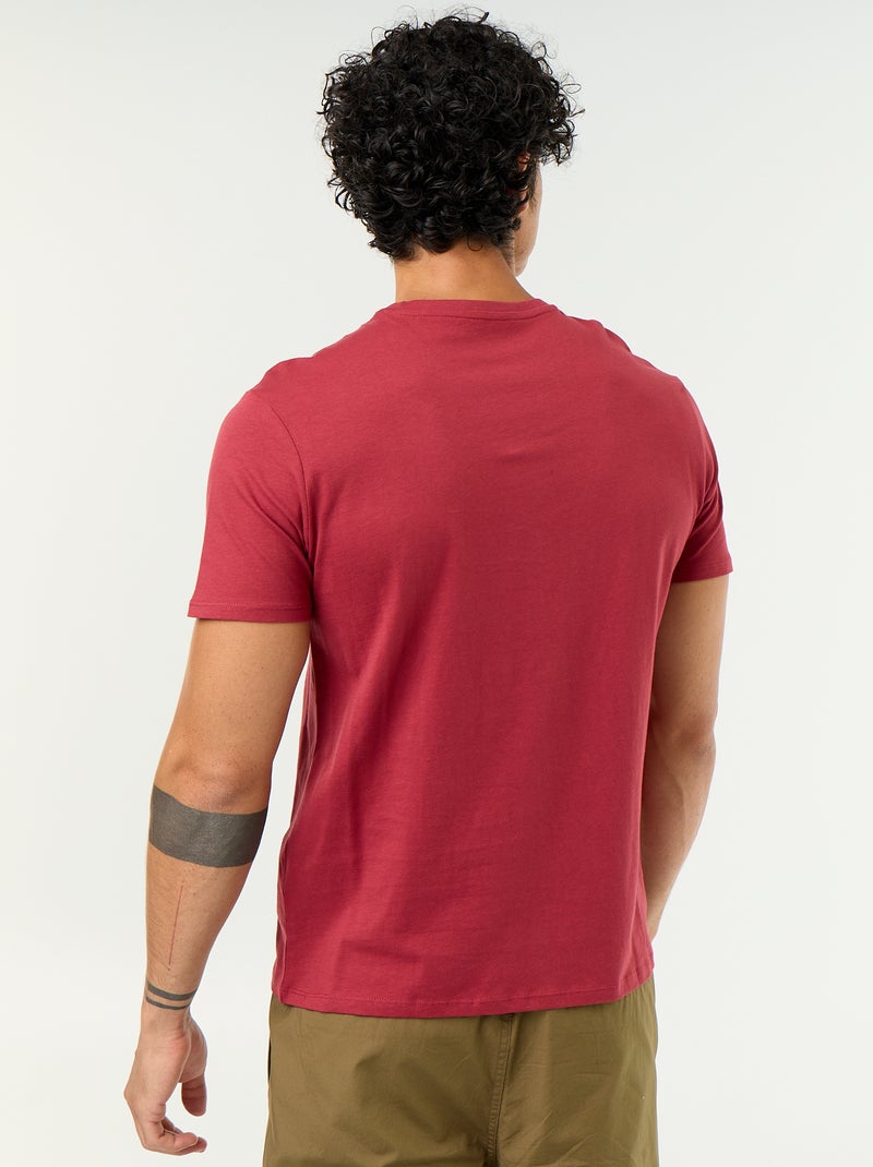 Recht T-shirt van effen jersey Rood - Kiabi