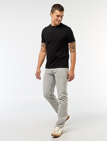 Recht T-shirt van effen jersey