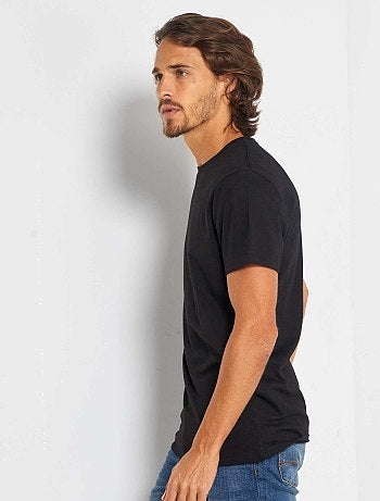 Recht T-shirt van effen jersey