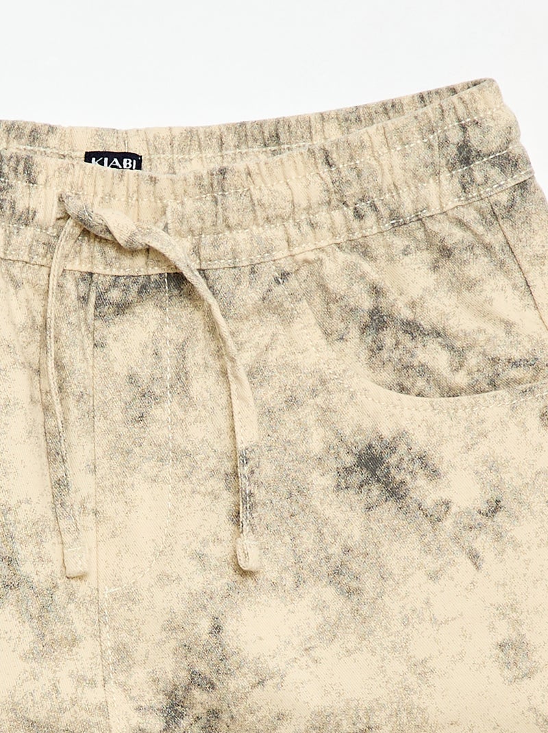 Rechte bermuda met elastische taille Biege - Kiabi