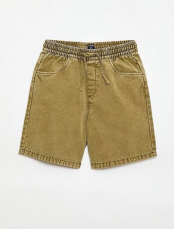 Rechte bermuda met elastische taille