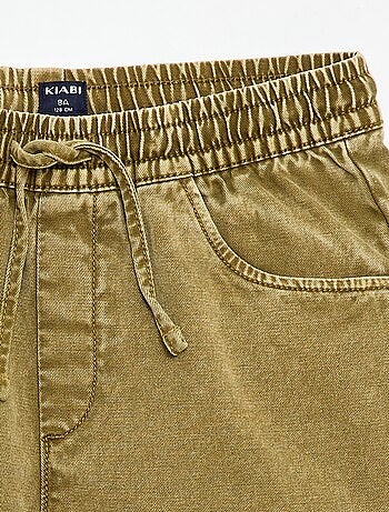 Rechte bermuda met elastische taille