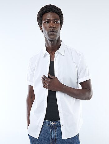 Rechte blouse met korte mouw