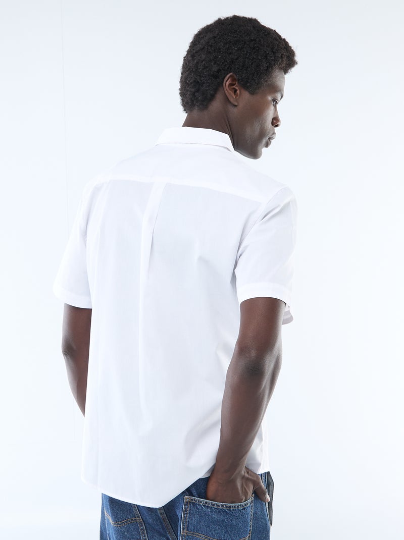 Rechte blouse met korte mouw wit - Kiabi