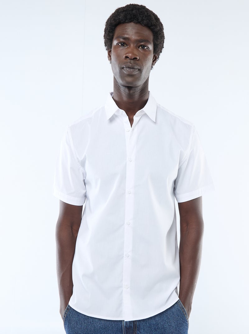 Rechte blouse met korte mouw wit - Kiabi