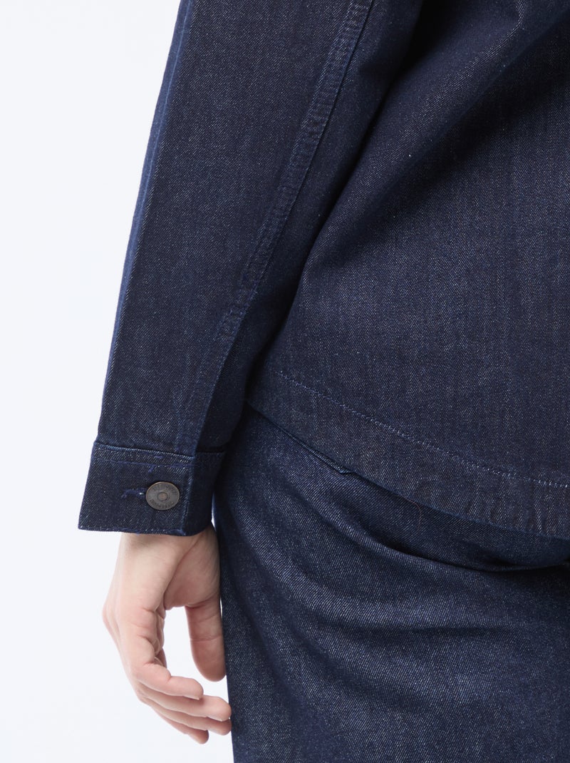Rechte blouse van denim Blauw - Kiabi
