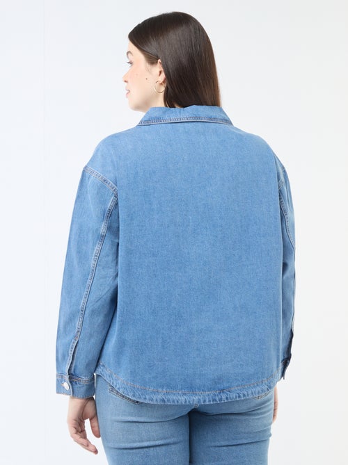 Rechte blouse van denim - Kiabi