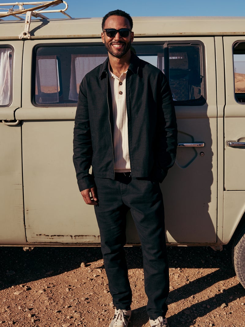 Rechte broek met elastische taille Zwart - Kiabi