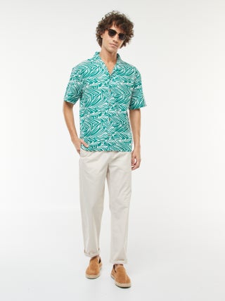 Rechte broek met elastische tailleband