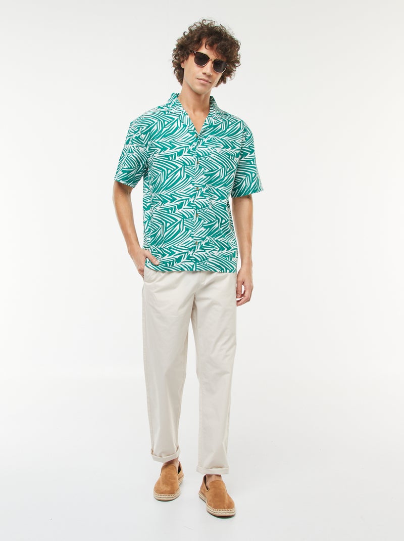 Rechte broek met elastische tailleband Grijs - Kiabi
