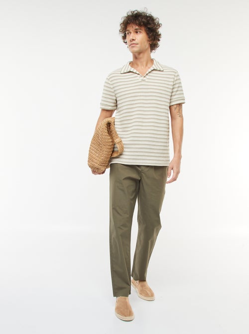 Rechte broek met elastische tailleband - Kiabi
