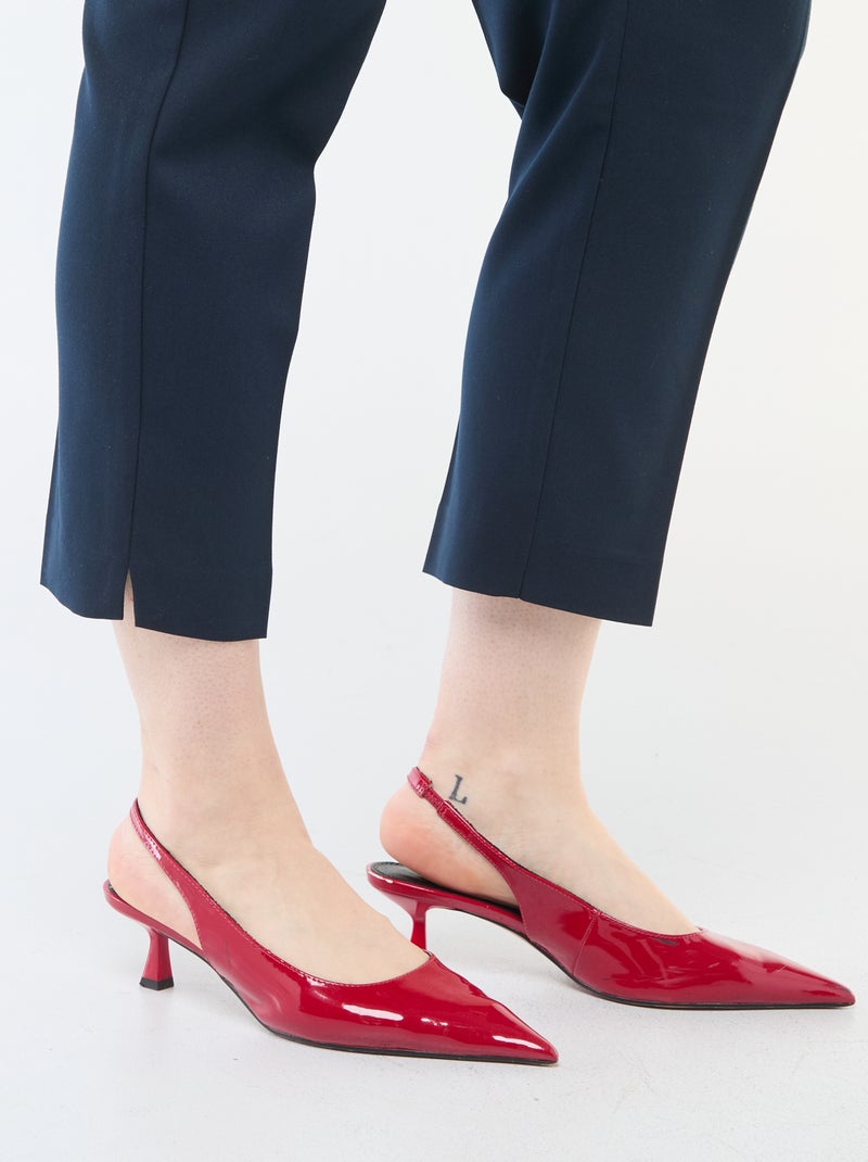 Rechte broek met hoge taille Blauw - Kiabi