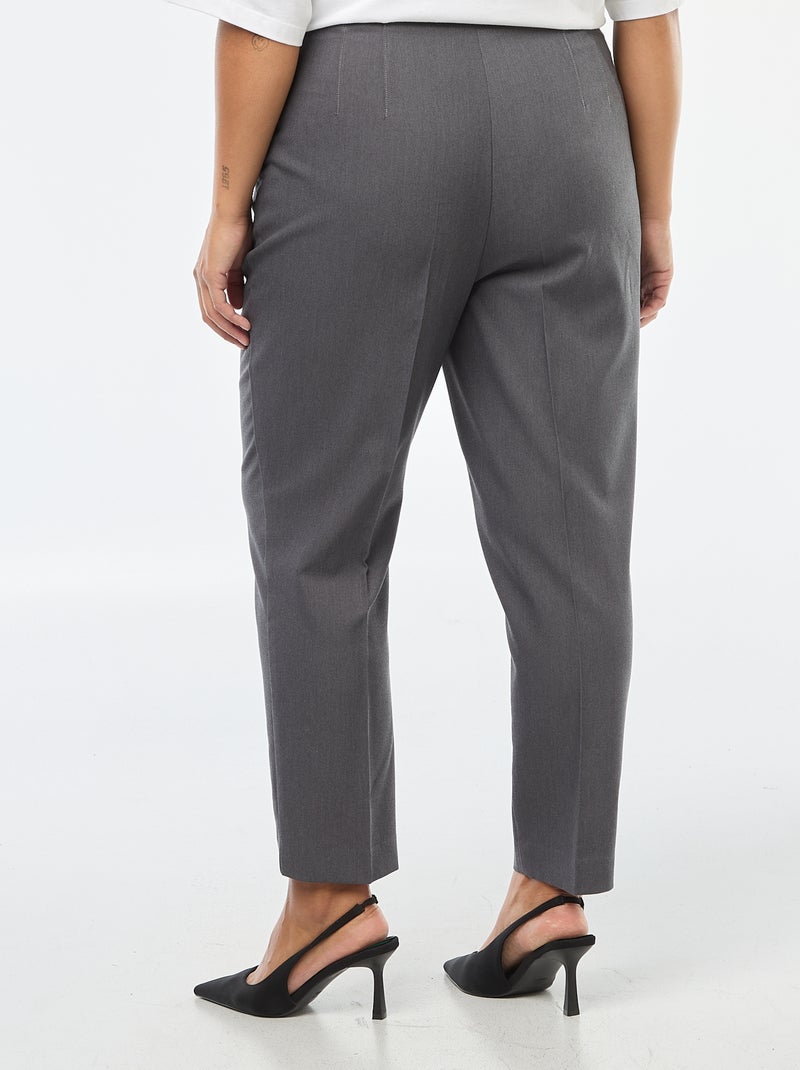 Rechte broek met hoge taille Grijs - Kiabi