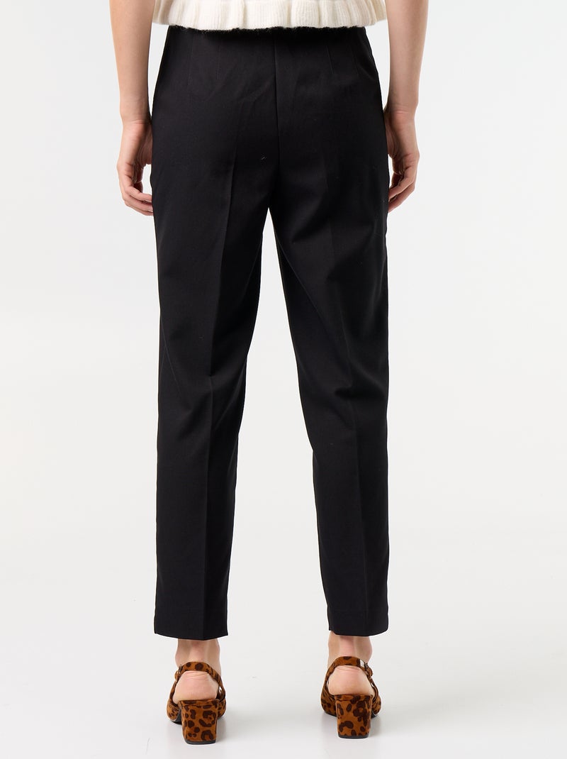 Rechte broek met hoge taille Zwart - Kiabi
