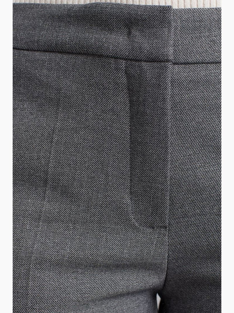 Rechte broek met lage taille van crêpe dilvin Grijs Zwart - Kiabi