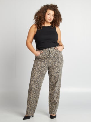 Rechte broek met luipaardprint