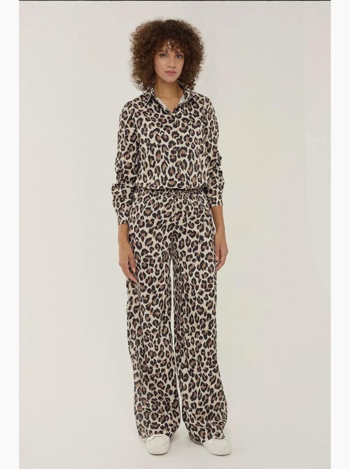 Rechte broek met luipaardprint hiccup - Kiabi