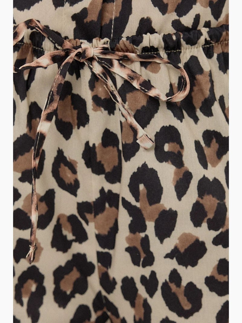 Rechte broek met luipaardprint hiccup Bruin - Kiabi