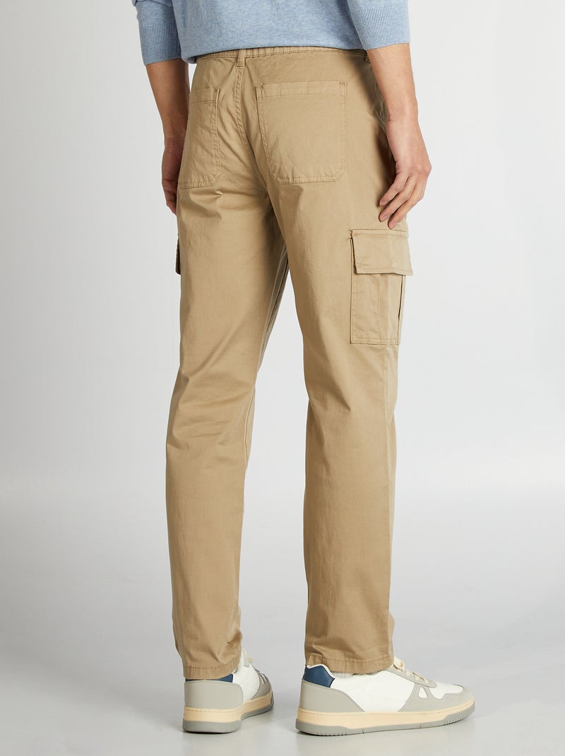 Rechte broek met veel zakken BIEGE - Kiabi