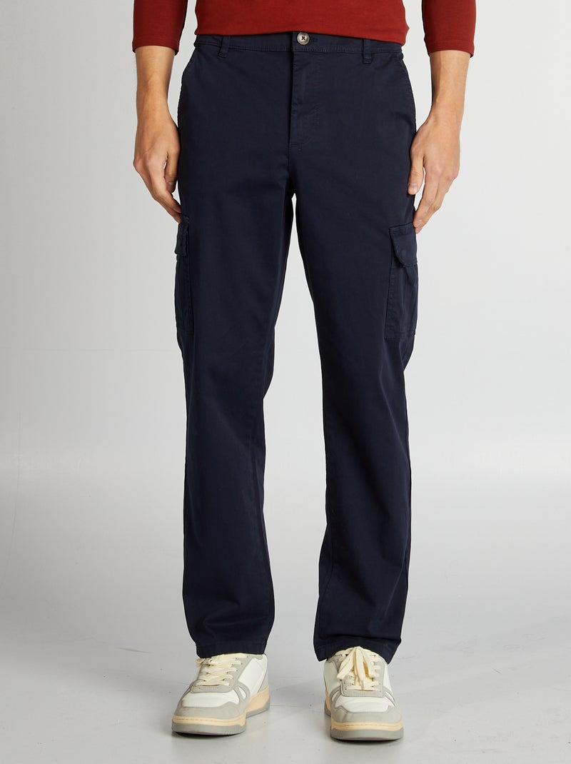 Rechte broek met veel zakken BLAUW - Kiabi