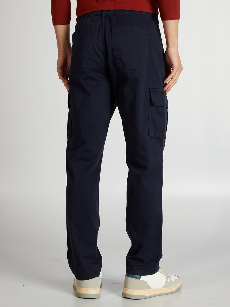 Rechte broek met veel zakken BLAUW - Kiabi