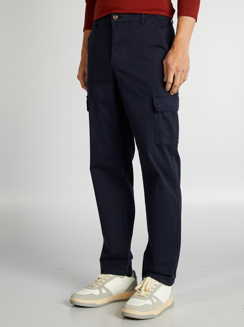 Rechte broek met veel zakken BLAUW - Kiabi