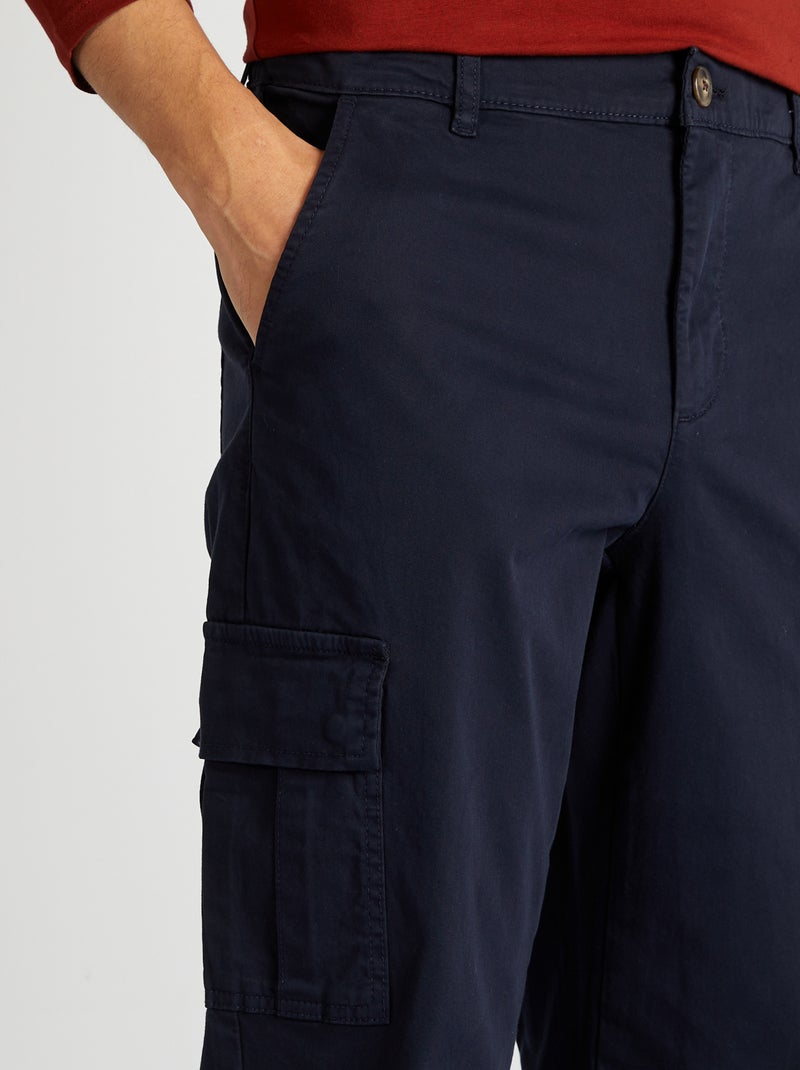 Rechte broek met veel zakken BLAUW - Kiabi