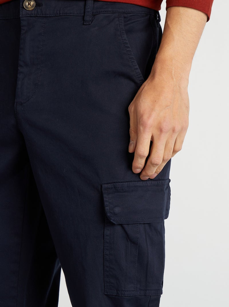 Rechte broek met veel zakken BLAUW - Kiabi