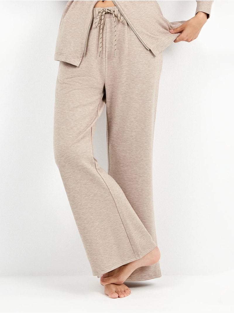Rechte broek met vilt Caramelbruin - Kiabi
