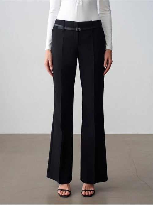 Rechte broek van crêpe met ceintuur dilvin - Kiabi