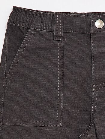 Rechte broek van effen katoen - Gemakkelijk aan te trekken collectie