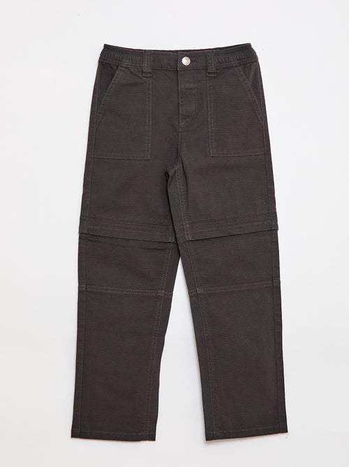 Rechte broek van effen katoen - Gemakkelijk aan te trekken collectie - Kiabi
