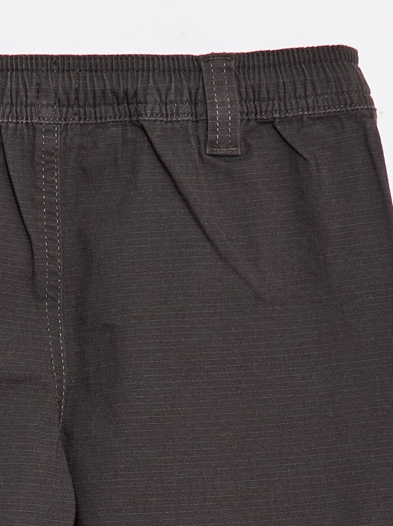 Rechte broek van effen katoen - Gemakkelijk aan te trekken collectie Zwart - Kiabi