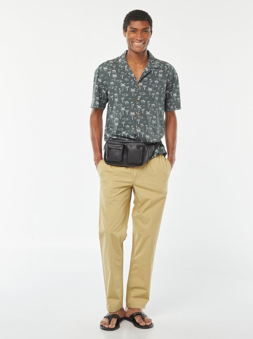 Rechte broek van frisse poplin - Kiabi