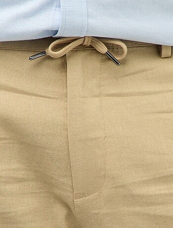 Rechte broek van gemengd linnen