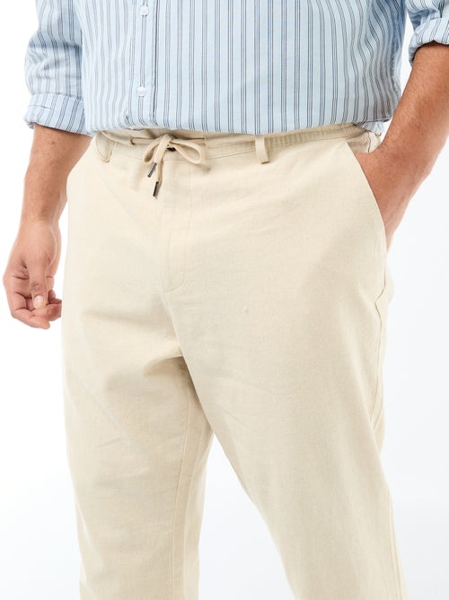 Rechte broek van gemengd linnen - Kiabi